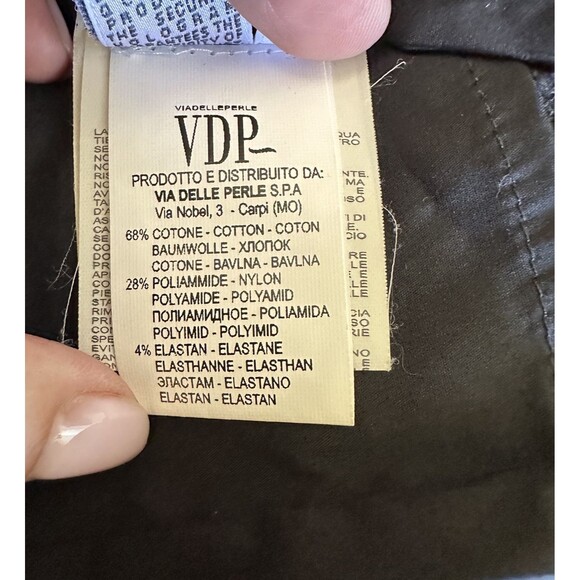 VDP Collection Black Long Sleeve Embellished Collar Peplum Blouse Sz 10/46 - Picture 15 of 16